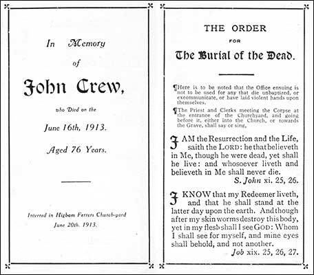 A Mortuary card