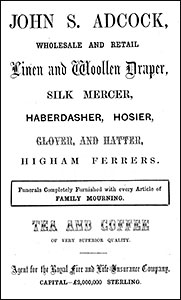 John Adcock's advert