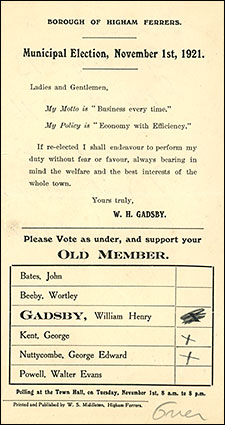1921 voting slip