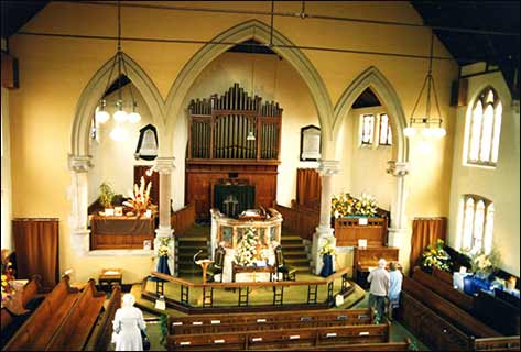 View of interior of Wesleyan Chapel 1987
