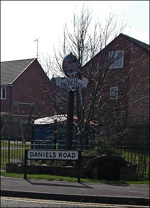 the sign opposite the War Memorial