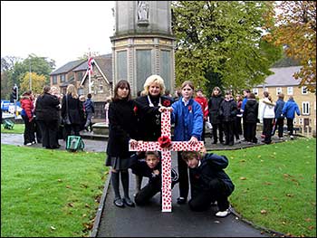 Sue Homer with some of the children