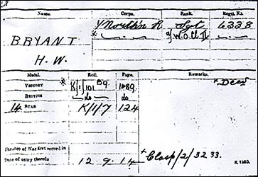 Medal Rolls card