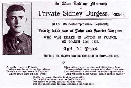 memorial card