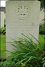 The gravestone at Ypres