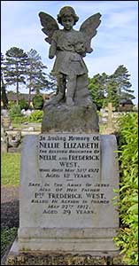 Stone commemorating Fred and his daughter