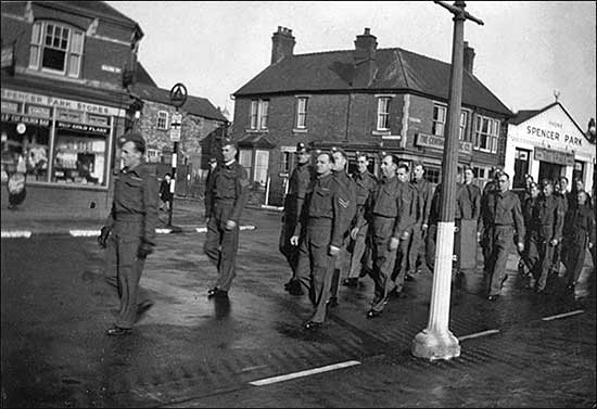 marching in Washbrook Road